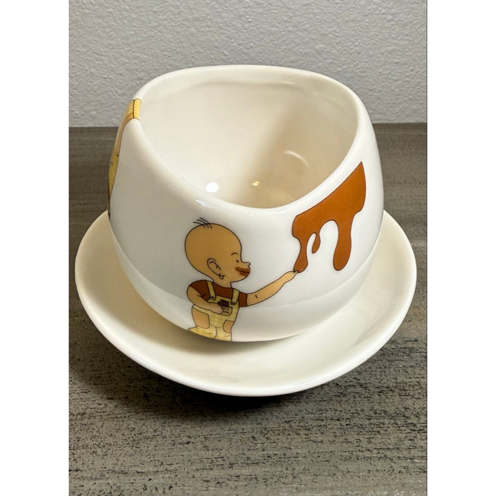 Max Brenner "Hug Mug" saucer/mug set "Chocolate by the Bald Man" collection